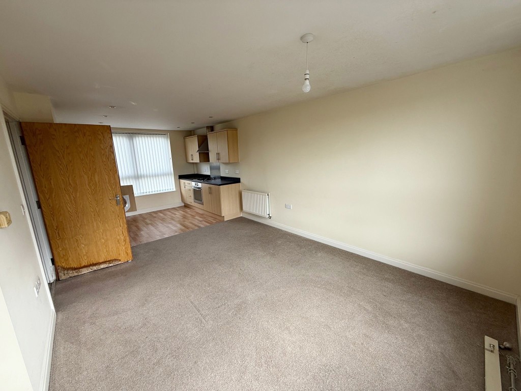 Lot: 108 - TWO-BEDROOM FLAT FOR REPAIR - Open plan kitchen and living room 2